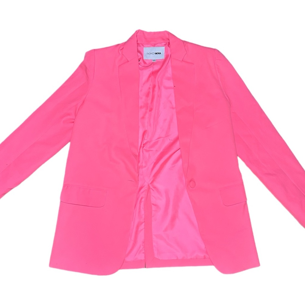 Neon Pink FashionNova Oversized Blazer